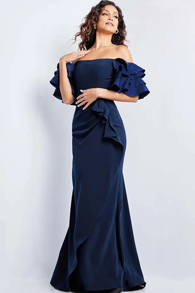 Jovani -37674 Off the Shoulder Evening Sheath Dress