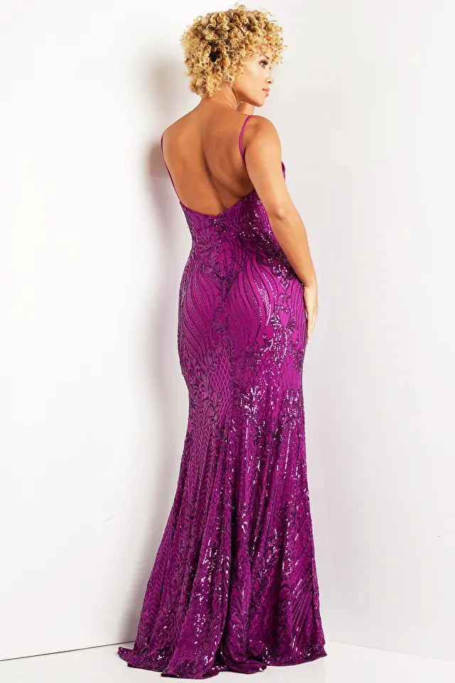 Jovani -38337 Sequin Embellished Sheath Prom Dress