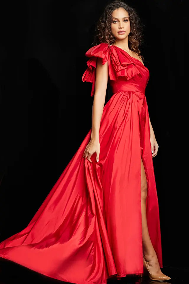 Jovani -38466 One Shoulder Prom A-Line Dress