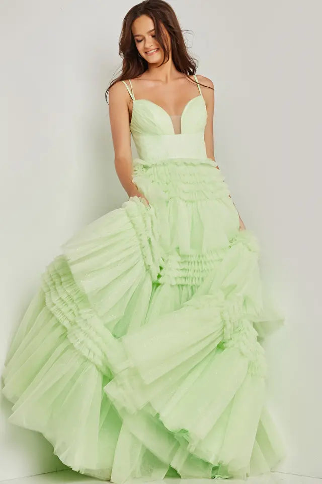 Jovani -38477 Sweetheart Layered Prom A-Line Dress