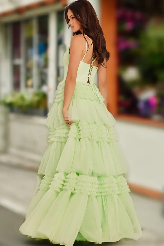Jovani -38477 Sweetheart Layered Prom A-Line Dress