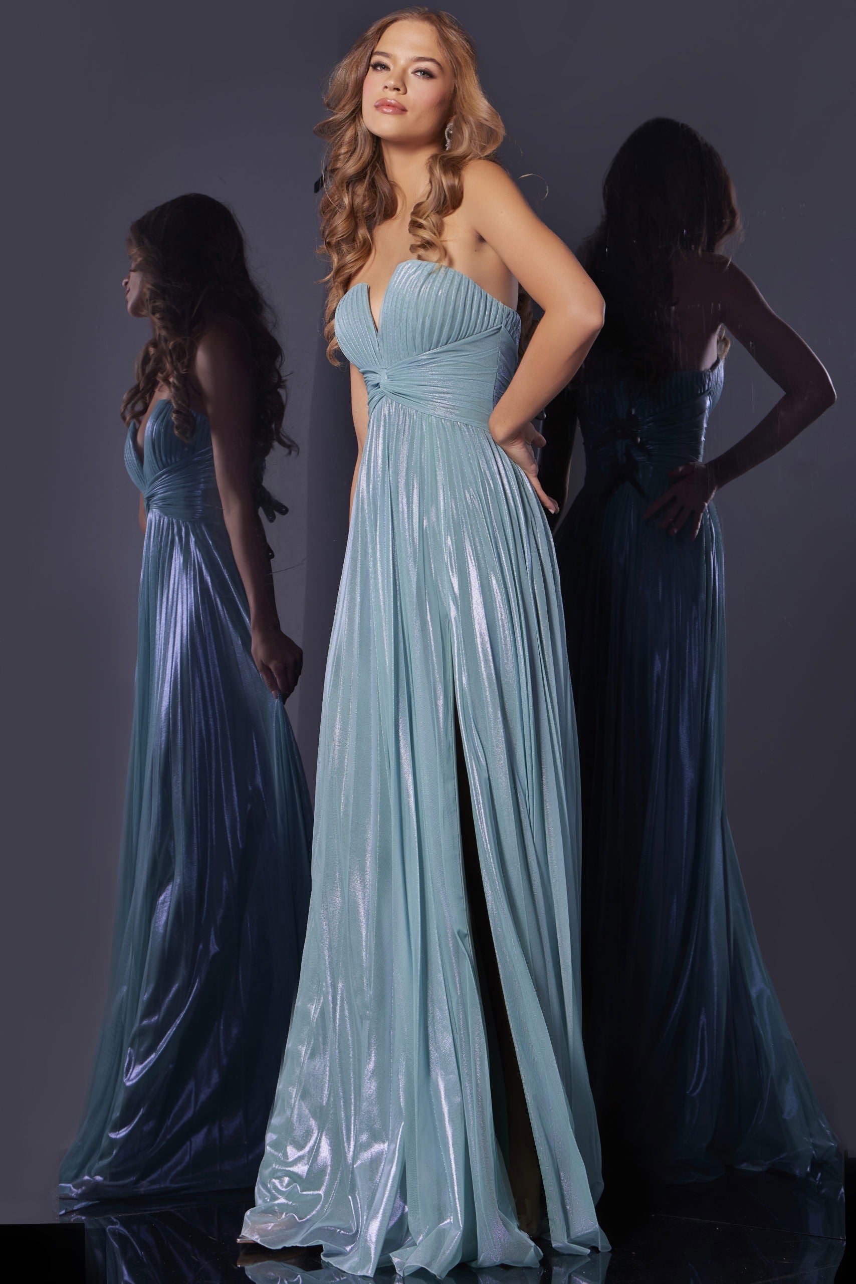 Jovani -39023 Strapless V-Neck A-Line Prom Dress