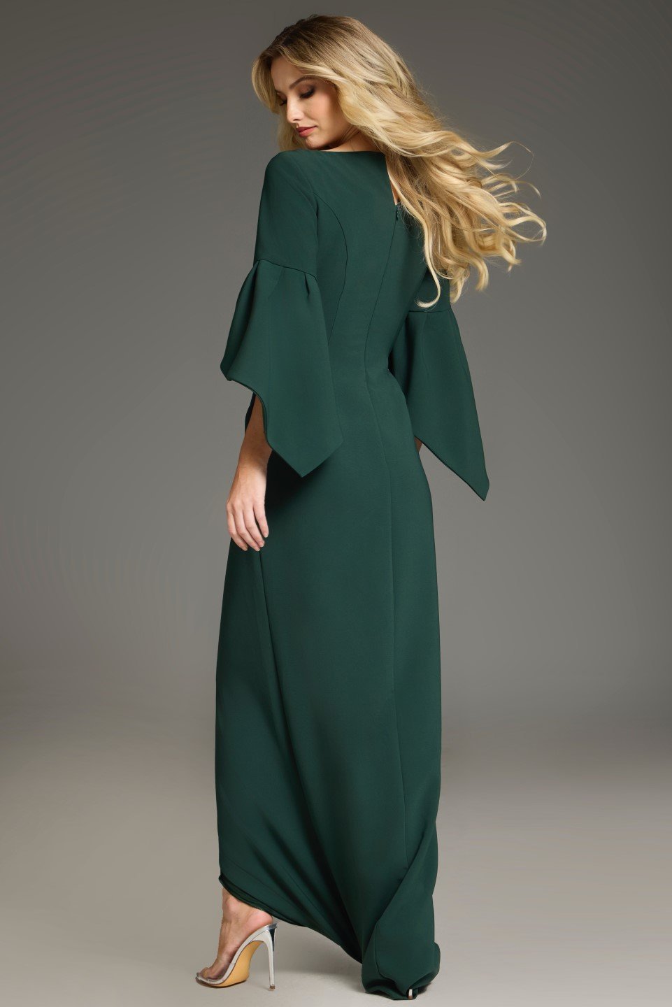Jovani -39082 Elegant Floor-Length Evening Gown with Bell Sleeves
