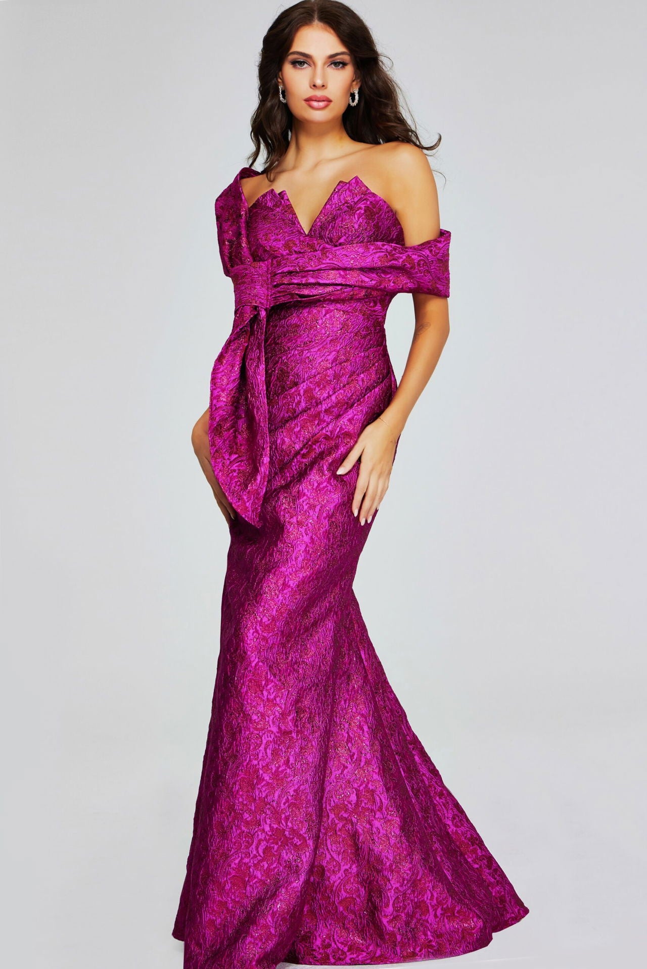 Jovani -39114 Strapless Off-Shoulder Mermaid Gown