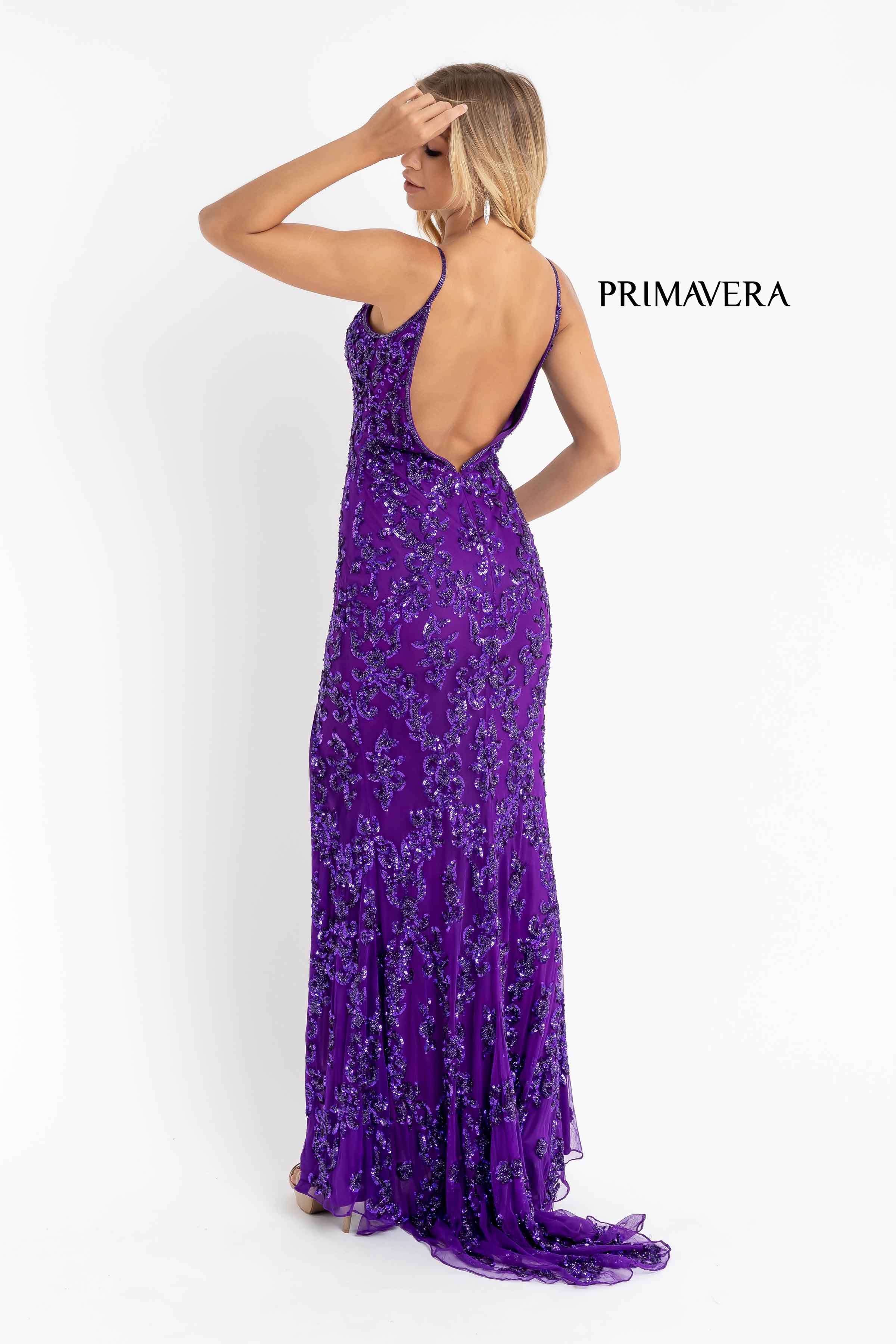 Clearance Sale Floral Sequin Prom Dress By Primavera Couture -3913CL