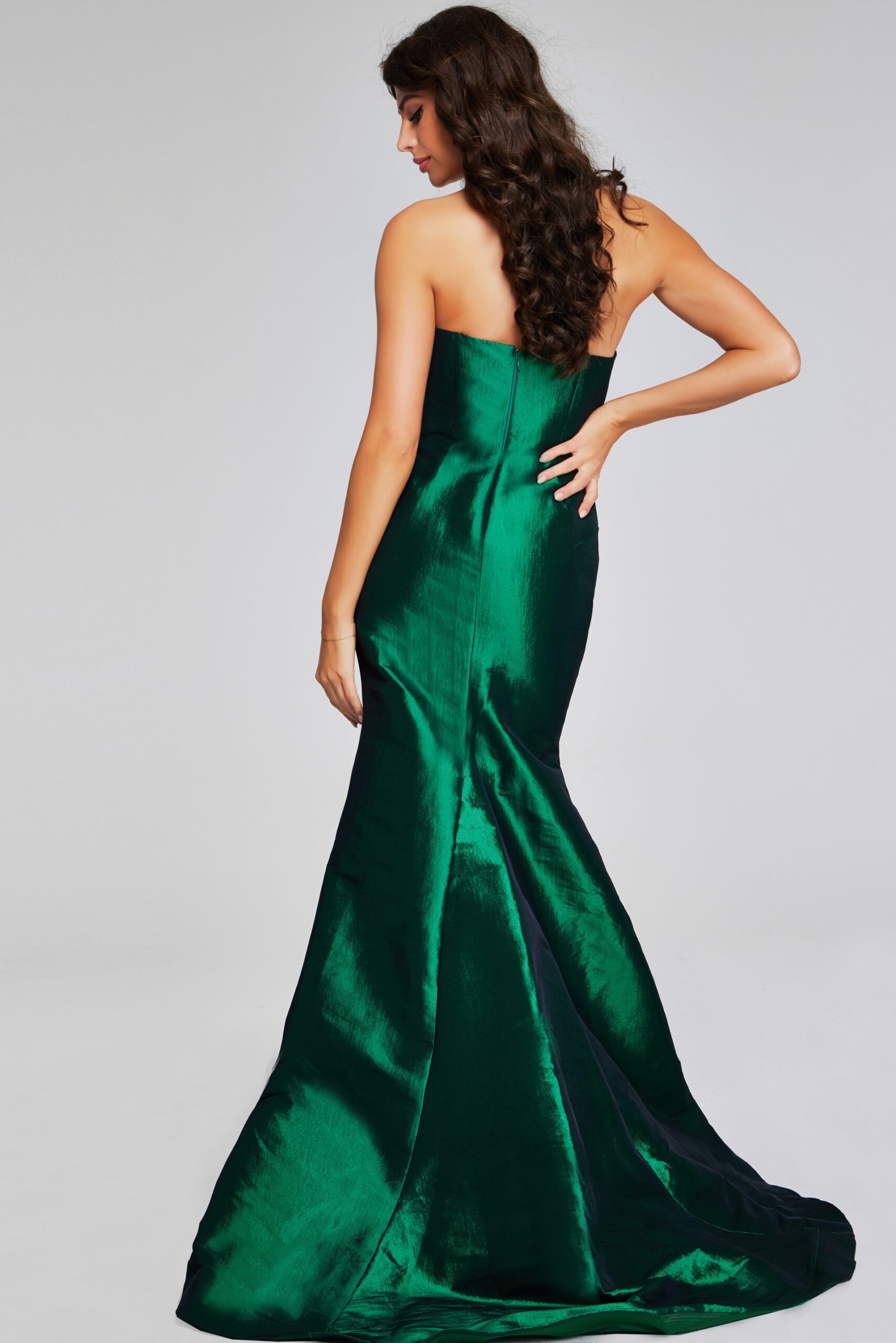 Jovani -39368 Emerald Green Strapless Evening Gown