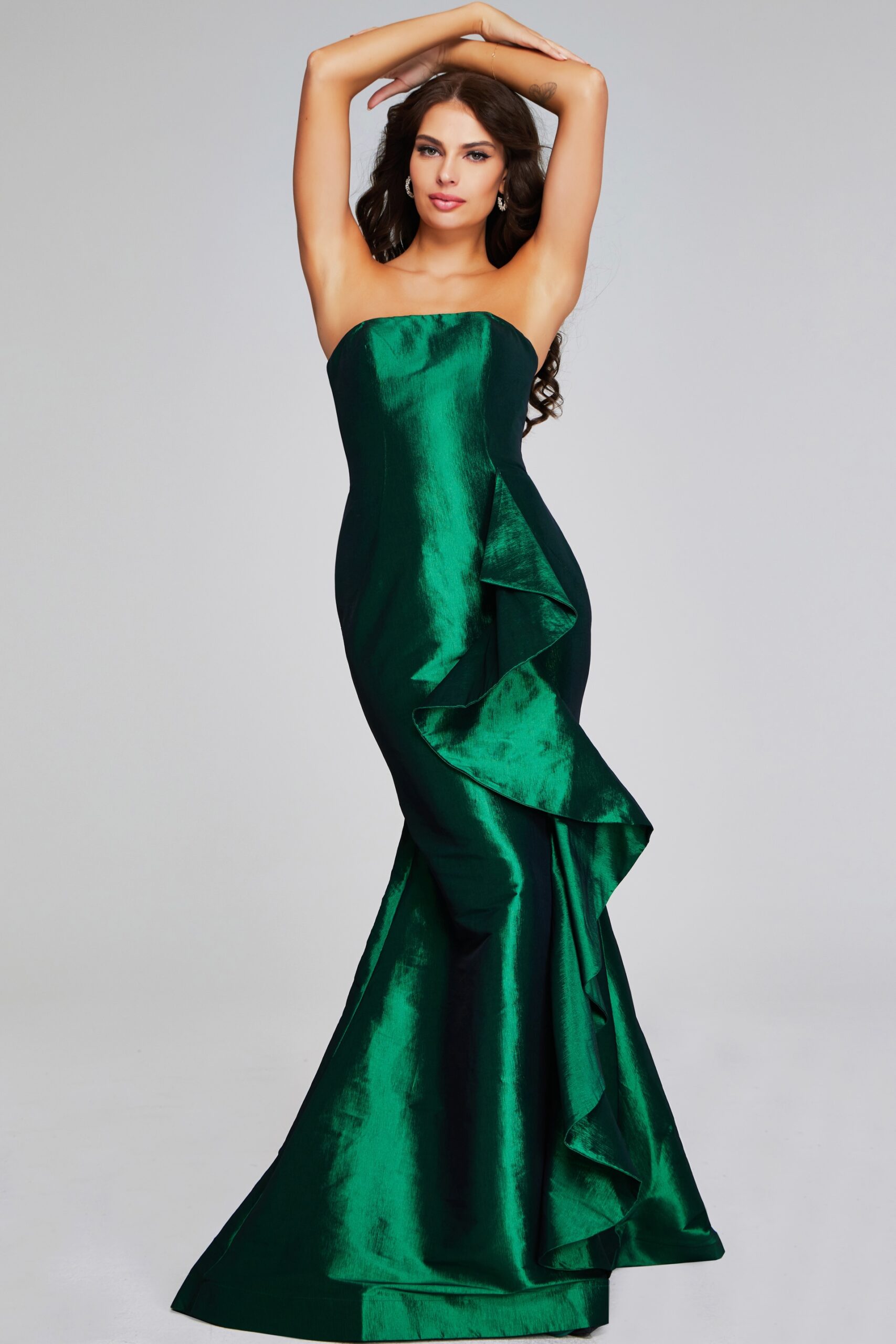 Jovani -39368 Emerald Green Strapless Evening Gown