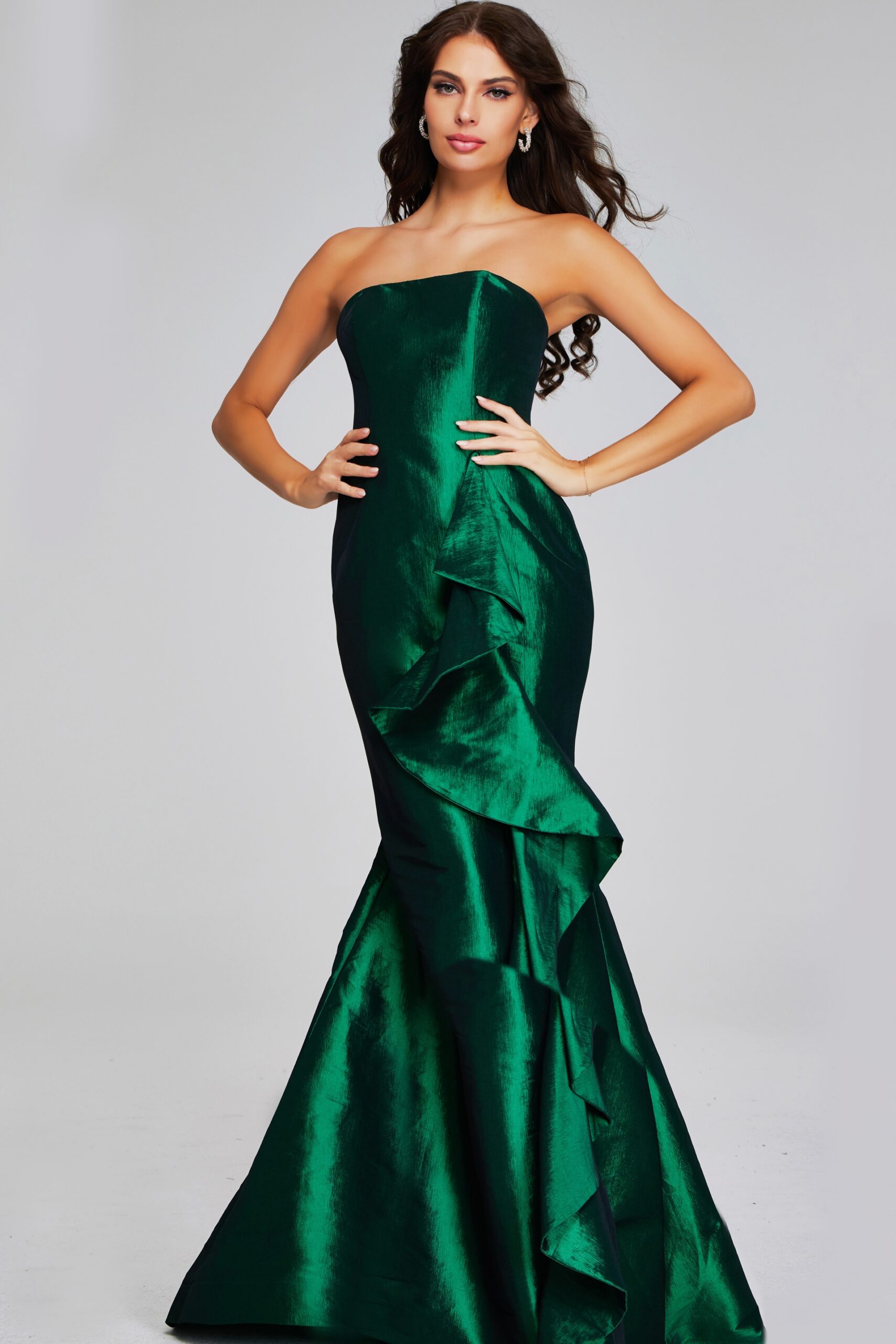 Jovani -39368 Emerald Green Strapless Evening Gown