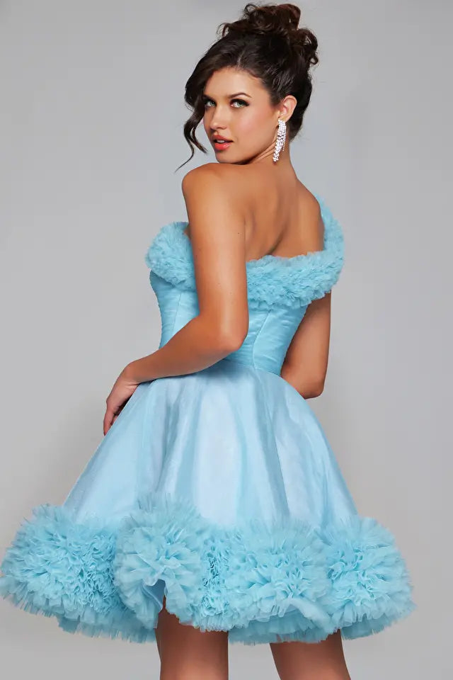 Jovani -39665 One Shoulder A-Line Cocktail Dress