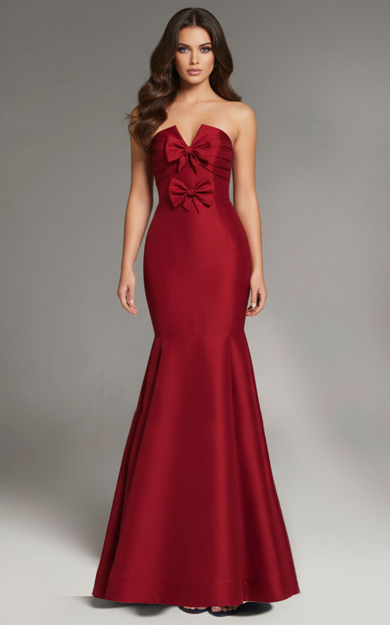 jovani burgundy mermaid dress Jovani 39872 Black Satin Mermaid Dress