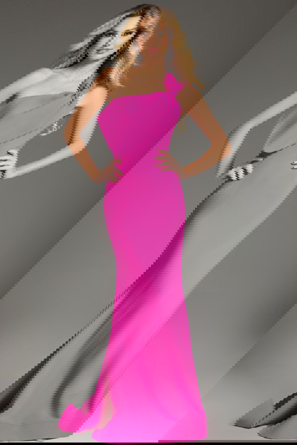 Jovani -39971 Asymmetrical One-Shoulder Mermaid Gown