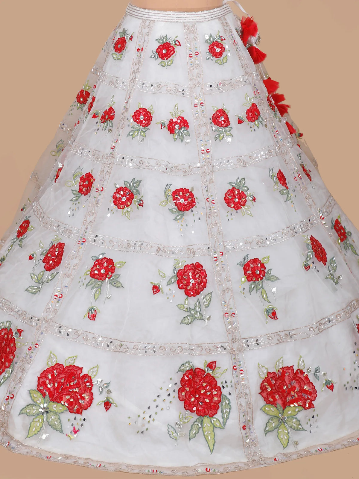 MyFashion KLS-2673 Sheen-e-Ivory Grace Multi Thread Leaf Aplique Lehenga