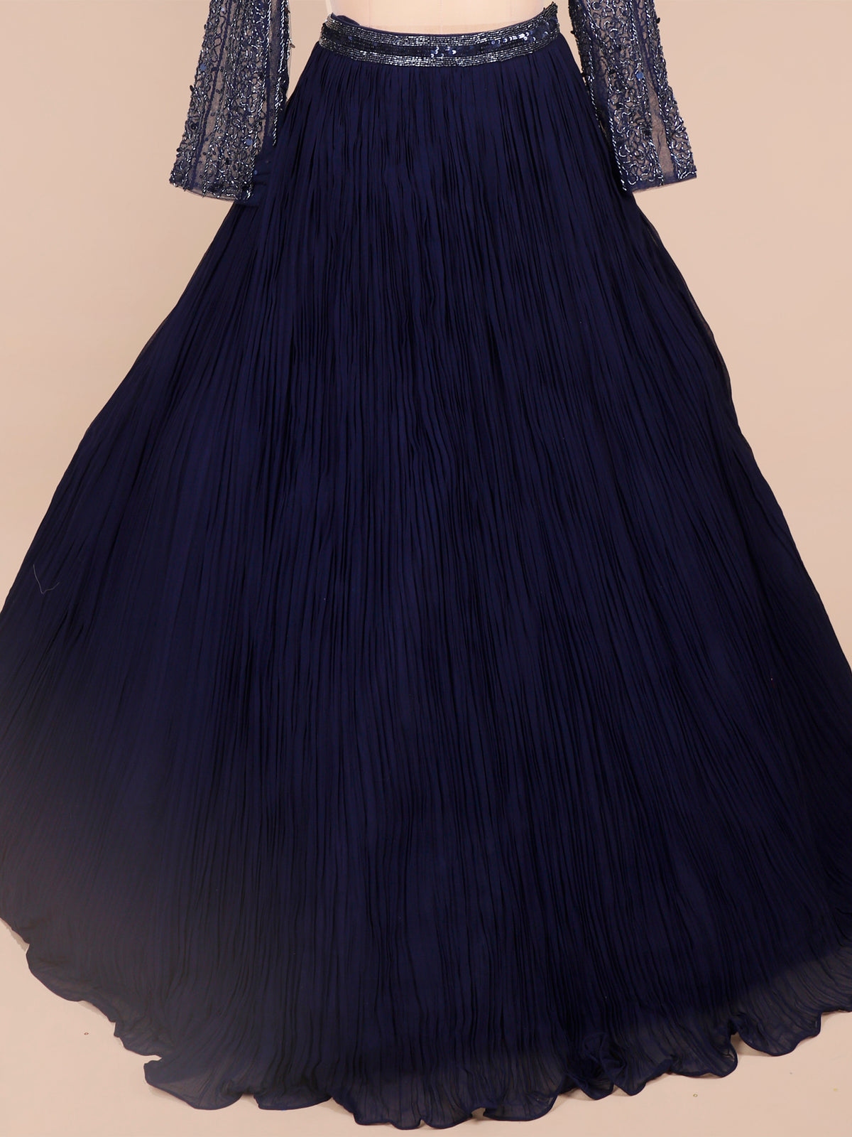 MyFashion KLS-2476 Airforce Blue Imperial Wave Georgette Lehenga