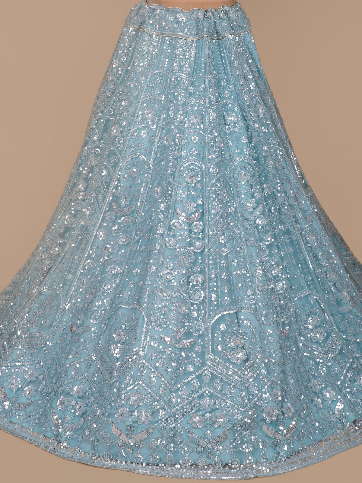 MyFashion KLS-2562 Sky Blue Chaandni Noor Lehenga With Sequins Beads Handwork