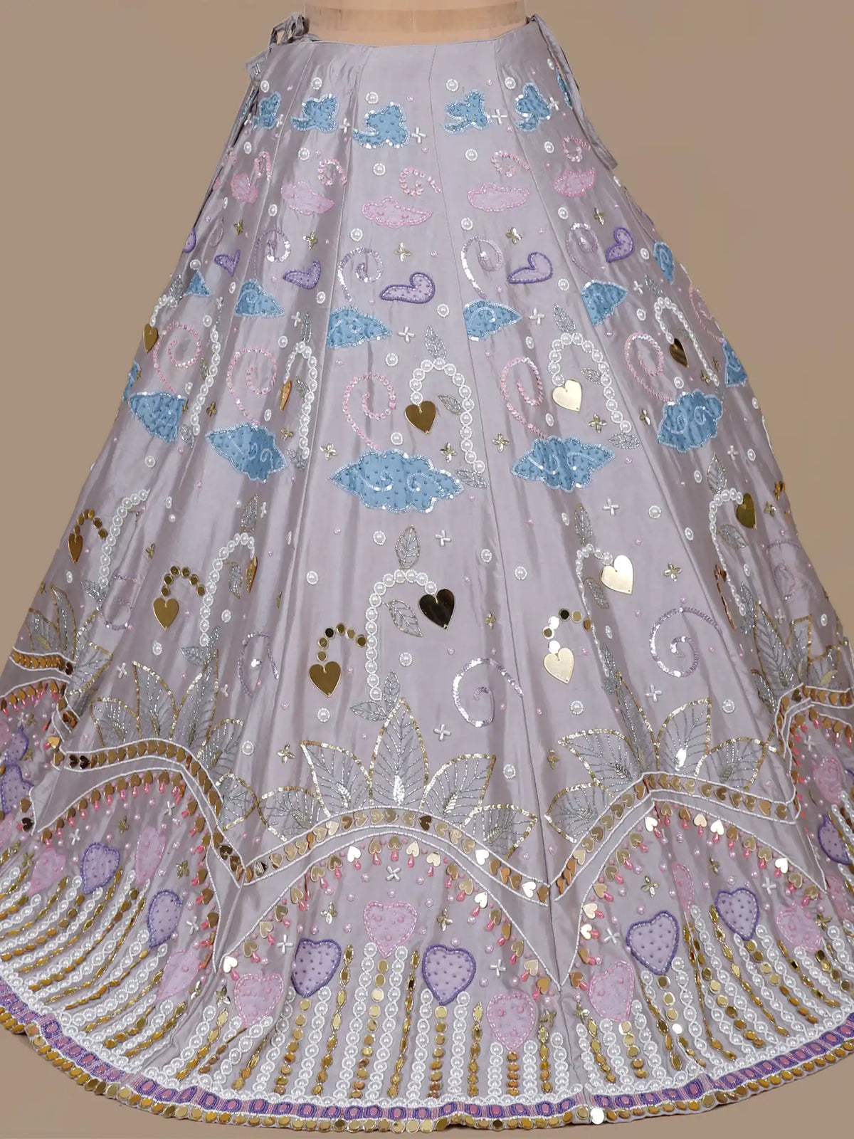 MyFashion KLS-2656 Navrang Luxe Sequin Pearl Mirror Raw Silk Lehenga