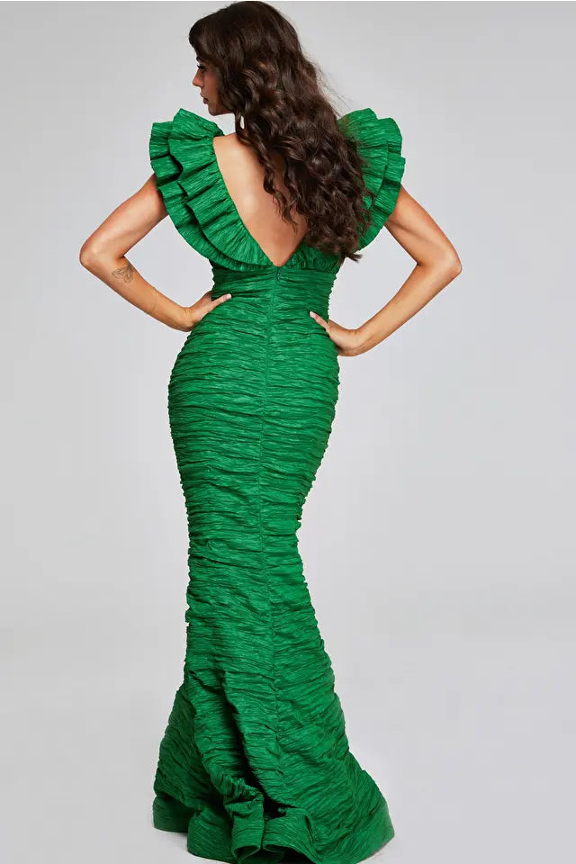 Jovani -40044 Ruffled Fitted Evening Mermaid Dress