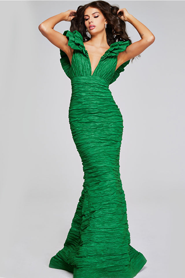 Jovani -40044 Ruffled Fitted Evening Mermaid Dress