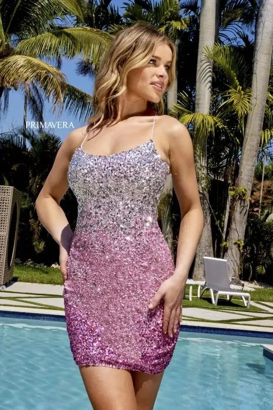 Primavera Couture -4005 Sequin Short Cocktail Dress