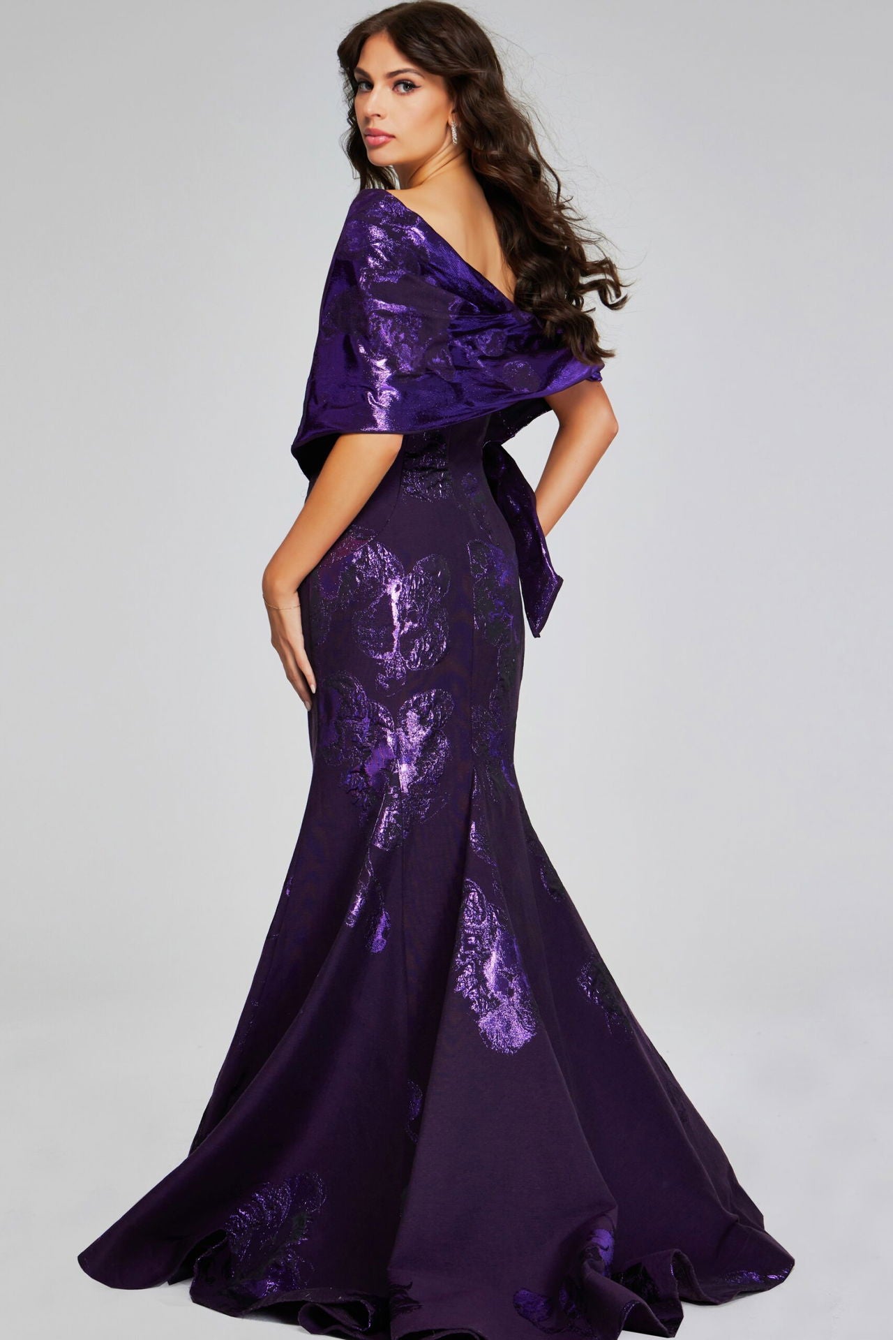 Jovani -40318 Floral Embellished Strapless Prom Gown