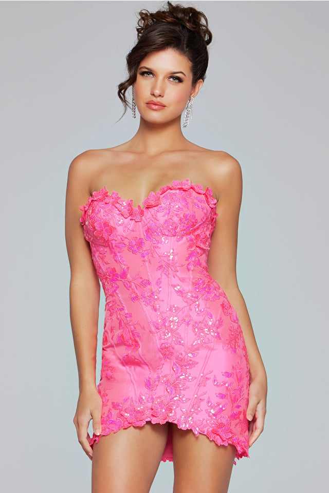 Jovani -40380 Sweetheart Embellished Short Cocktail Dress