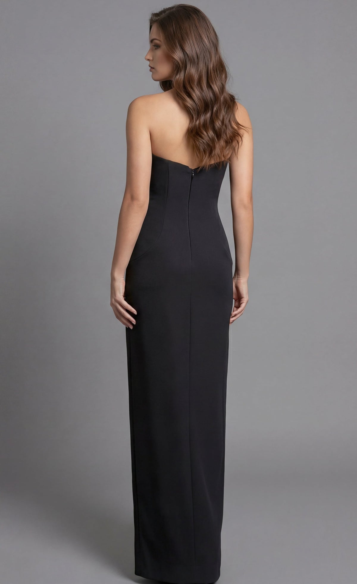 Jovani -40436 Strapless Plunge Column Evening Gown