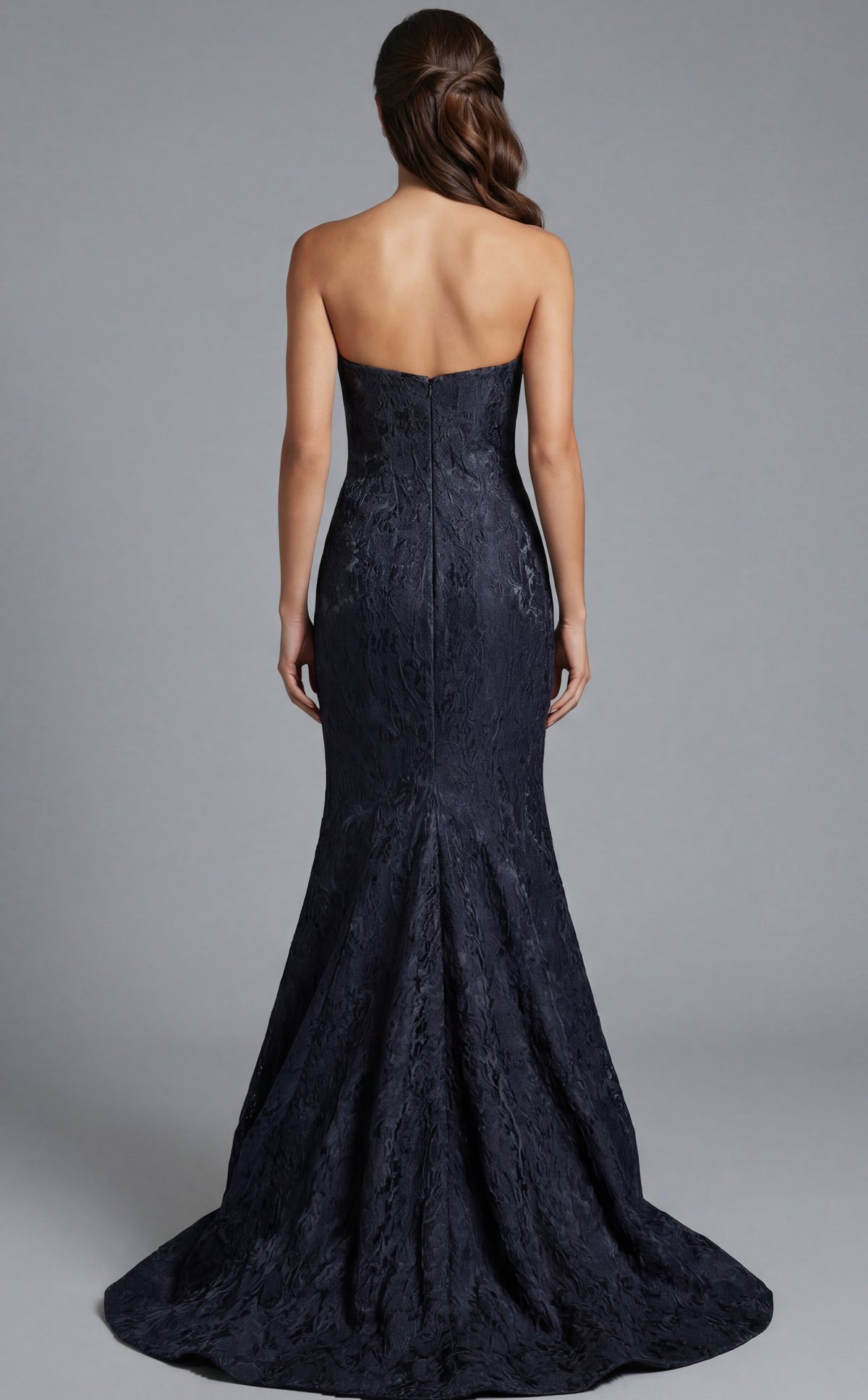 Jovani -41133B Strapless Textured Mermaid Evening Gown