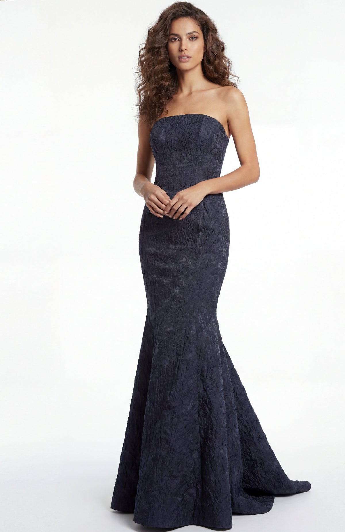 Jovani -41133B Strapless Textured Mermaid Evening Gown