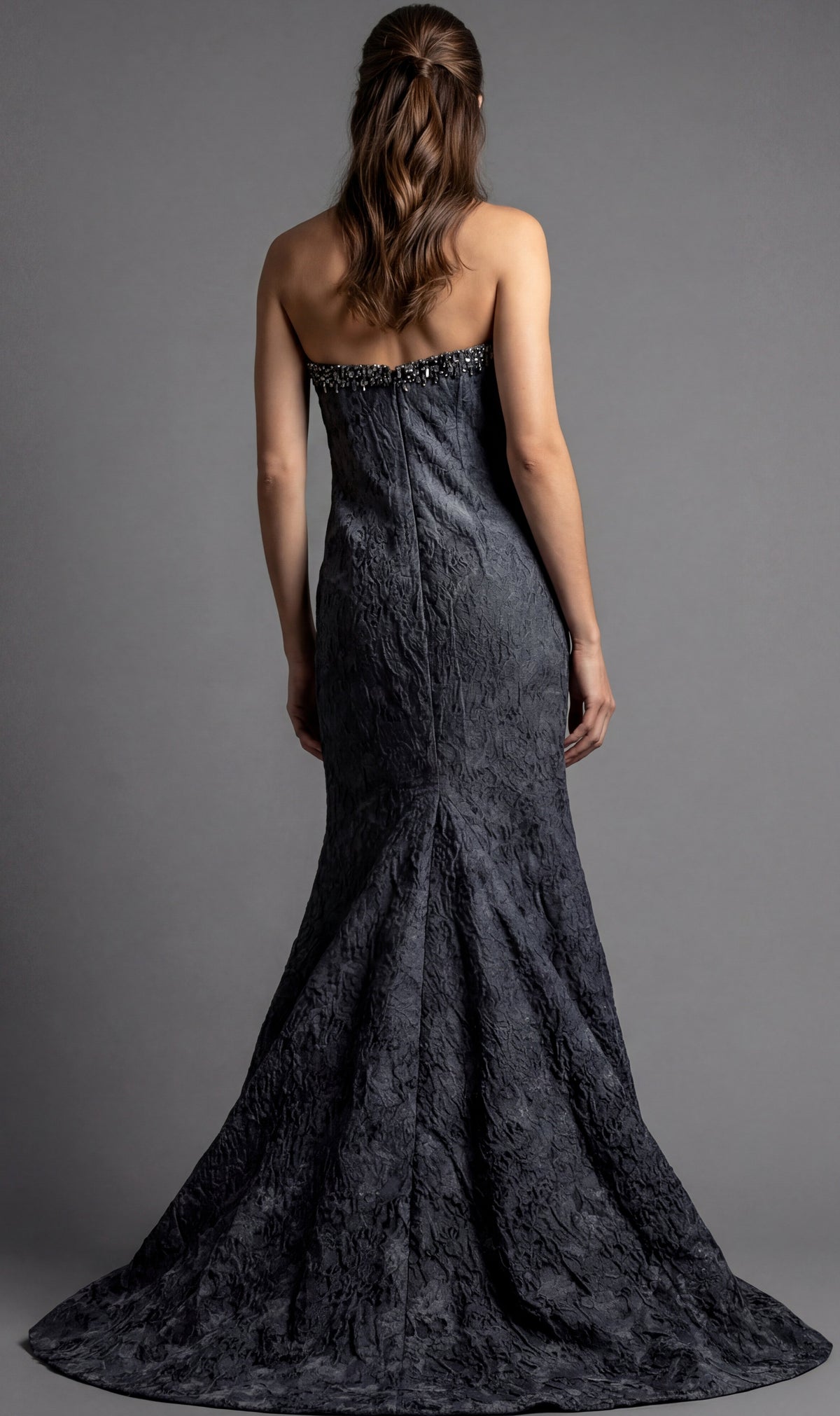Jovani -41135B Beaded Strapless Mermaid Evening Gown