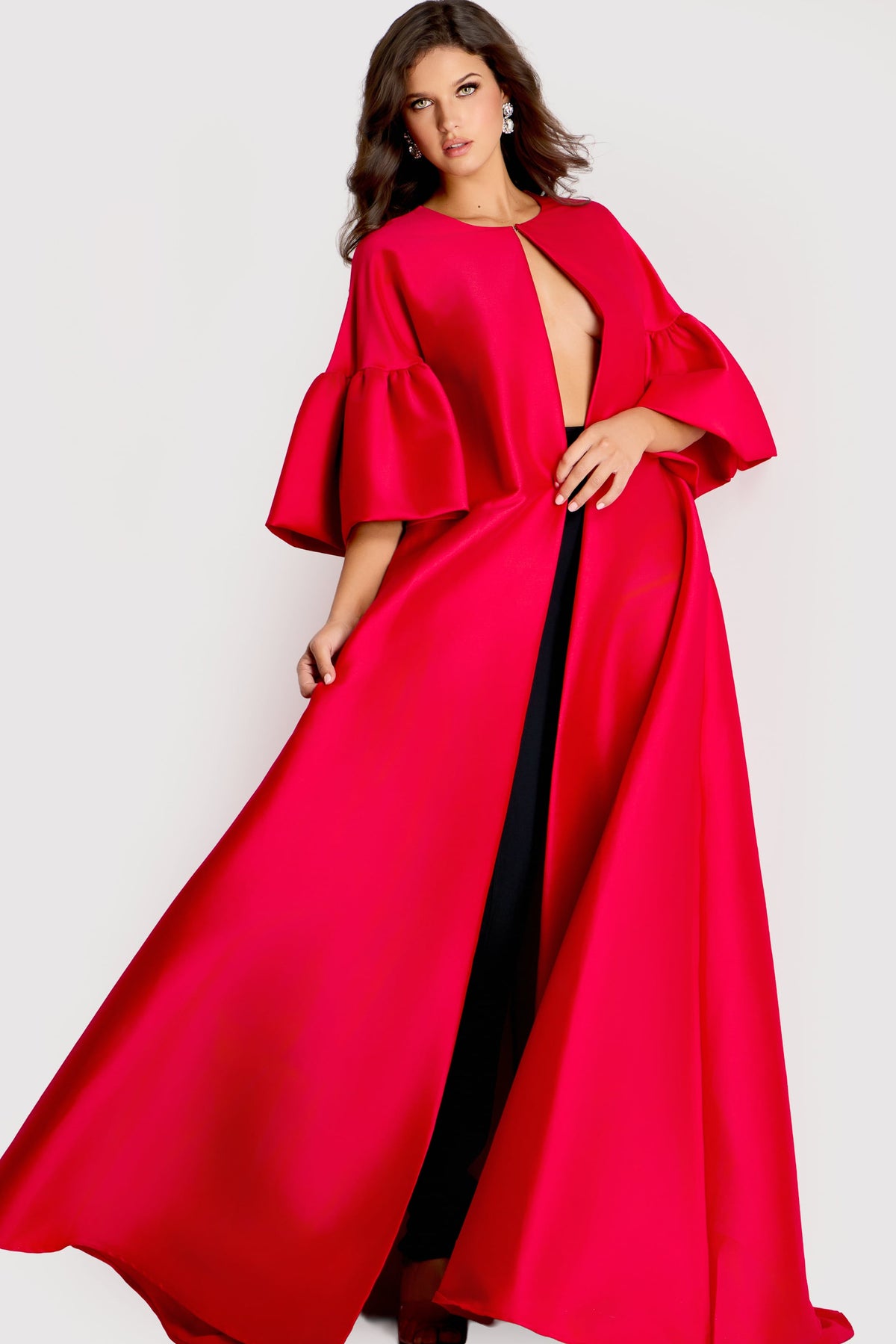 Jovani -42160 Dramatic Cape A-Line Evening Gown