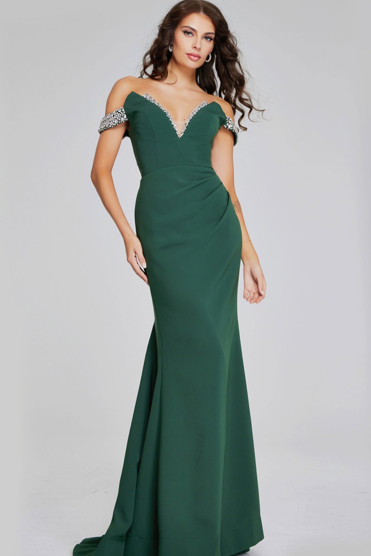 Jovani -42394 Elegant Off-Shoulder Mermaid Gown