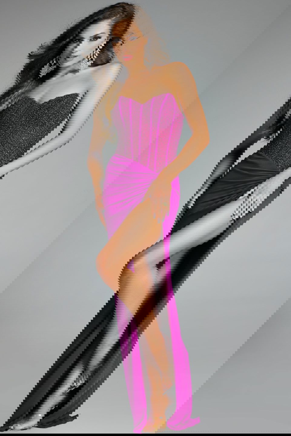 Jovani -42465 Beaded Strapless Corset Gown