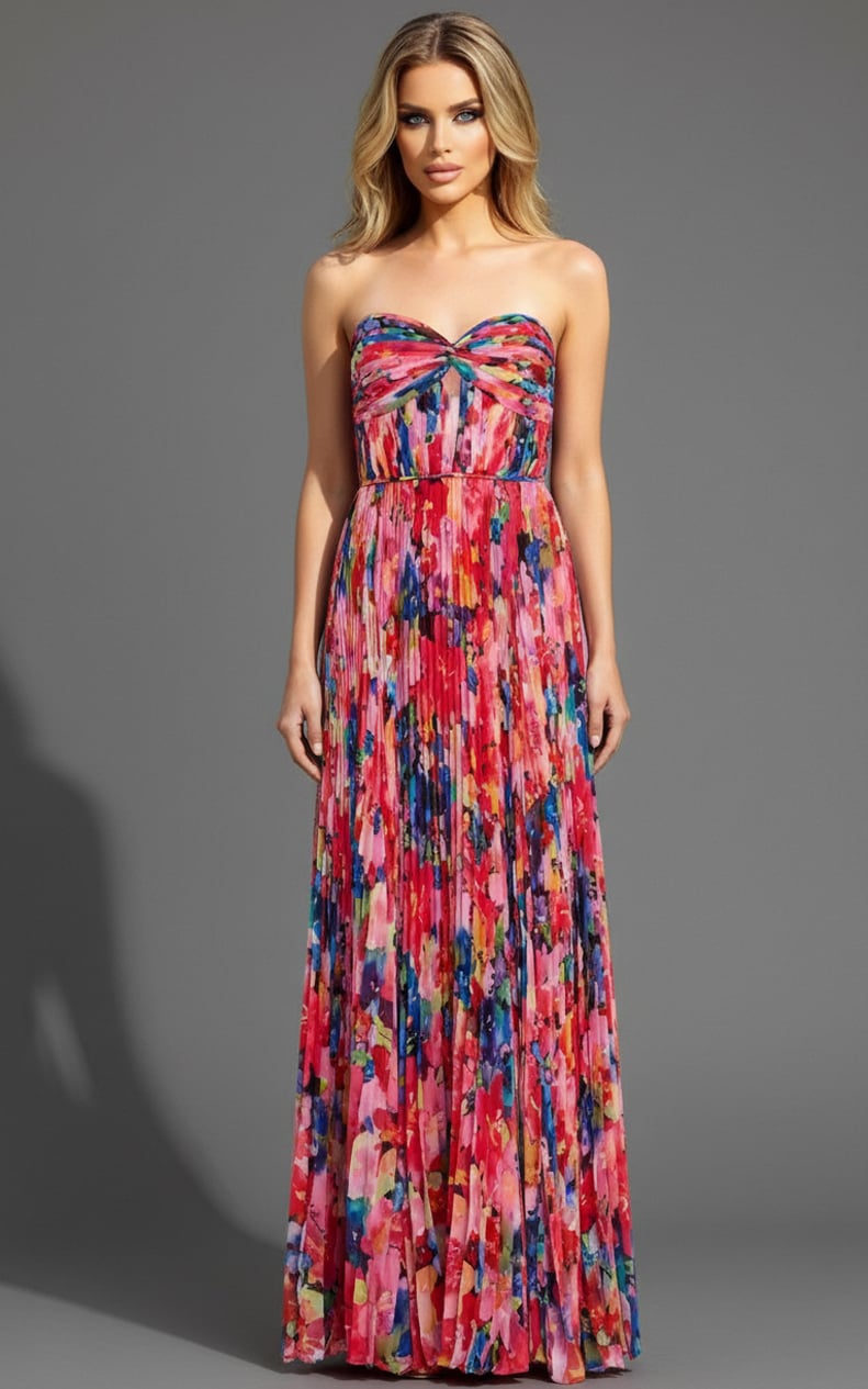 Jovani -42564 Sweetheart Floral Print A-Line Gown