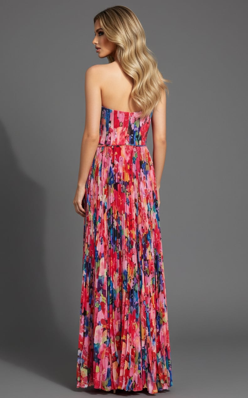 Jovani -42564 Sweetheart Floral Print A-Line Gown