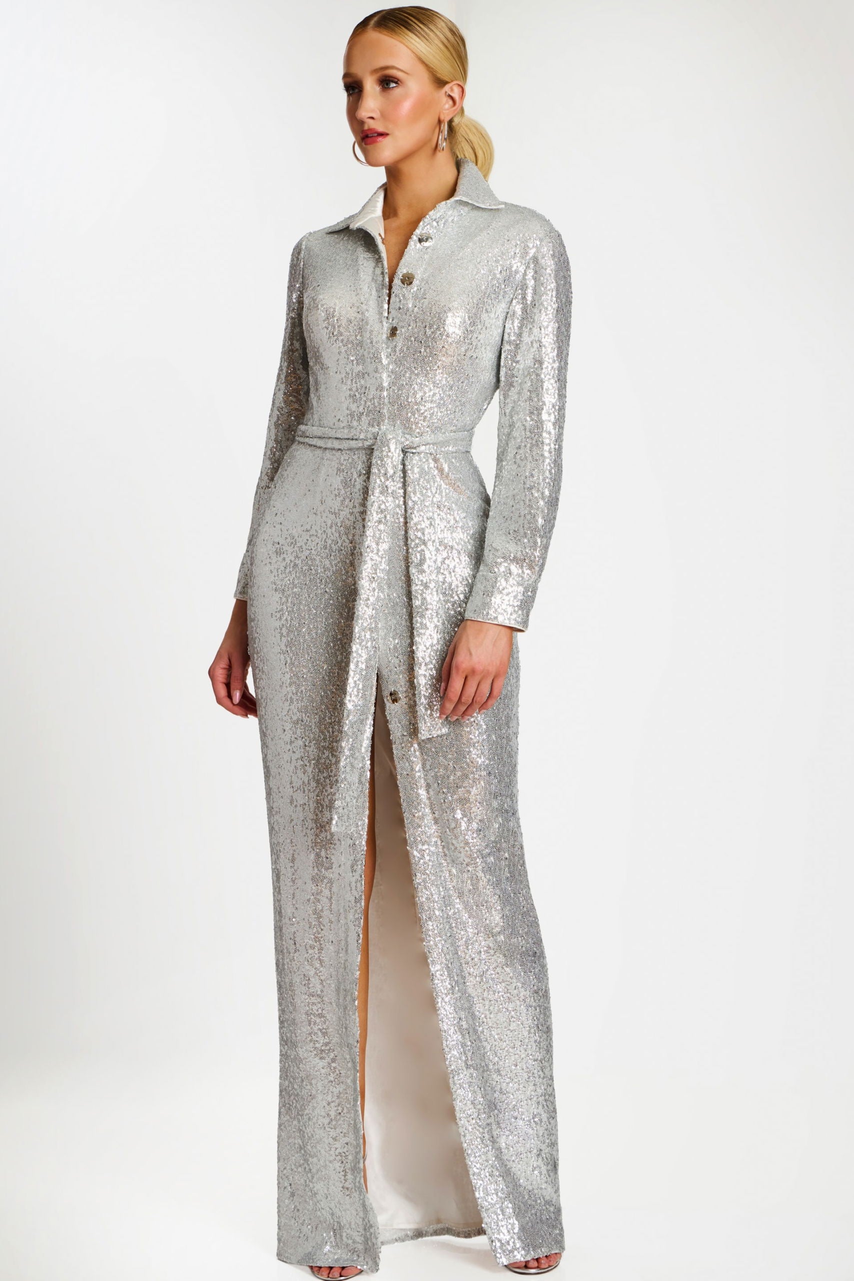 Jovani -42706 Sequin Long Sleeve Sheath Gown