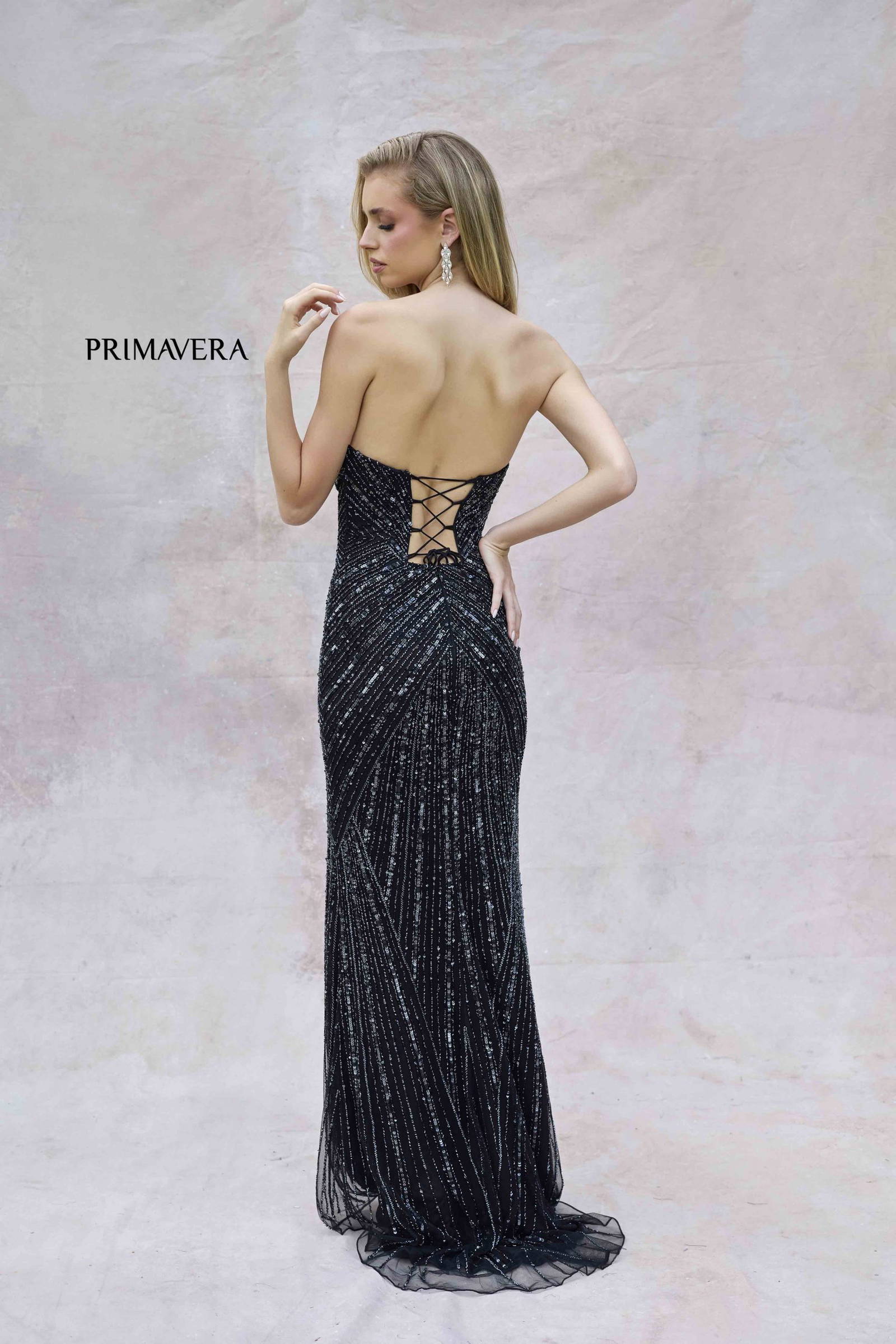 Primavera Couture -4309 Strapless Embellished Prom Dress