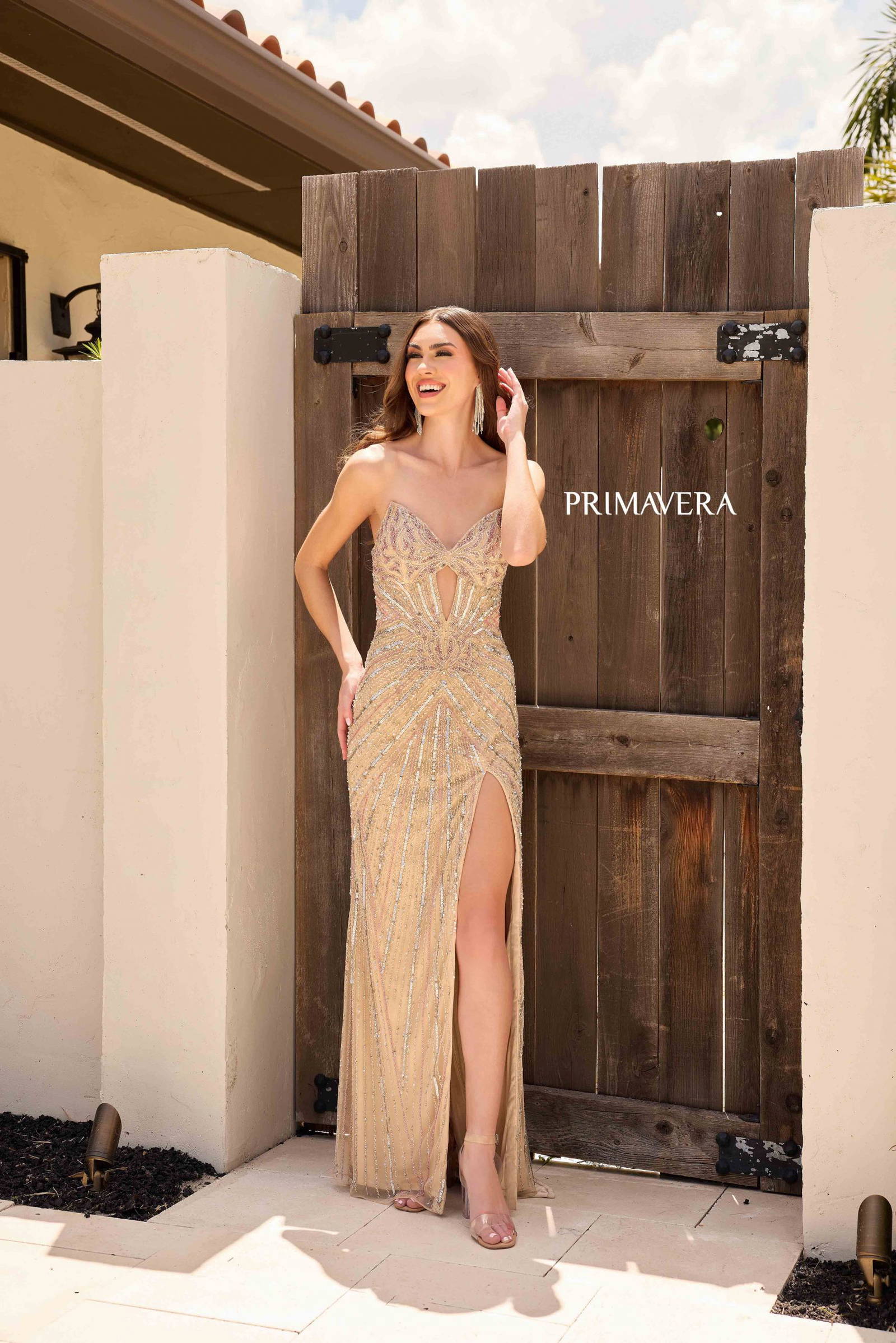 Primavera Couture -4309 Strapless Embellished Prom Dress