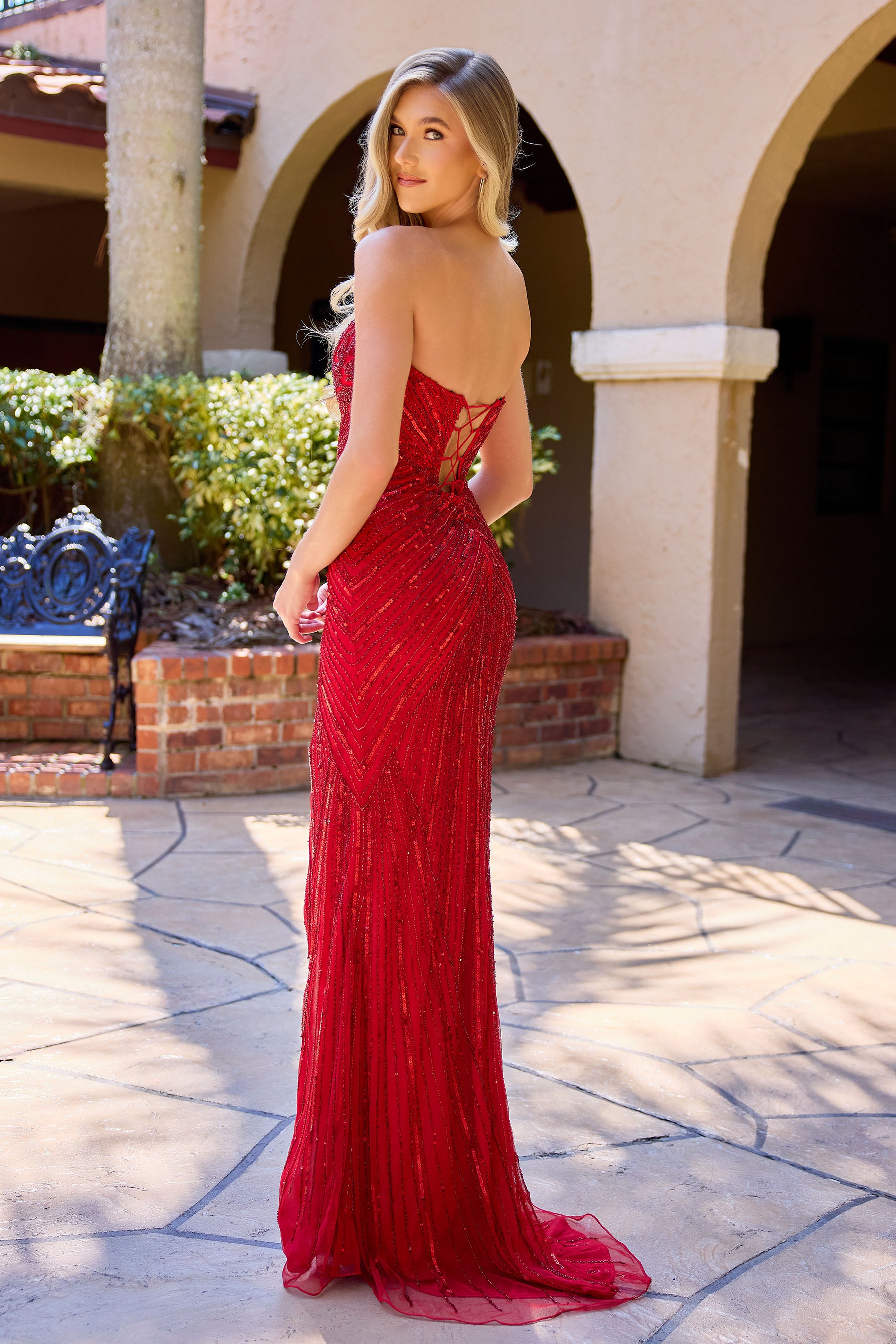 Primavera Couture -4309 Strapless Embellished Prom Dress