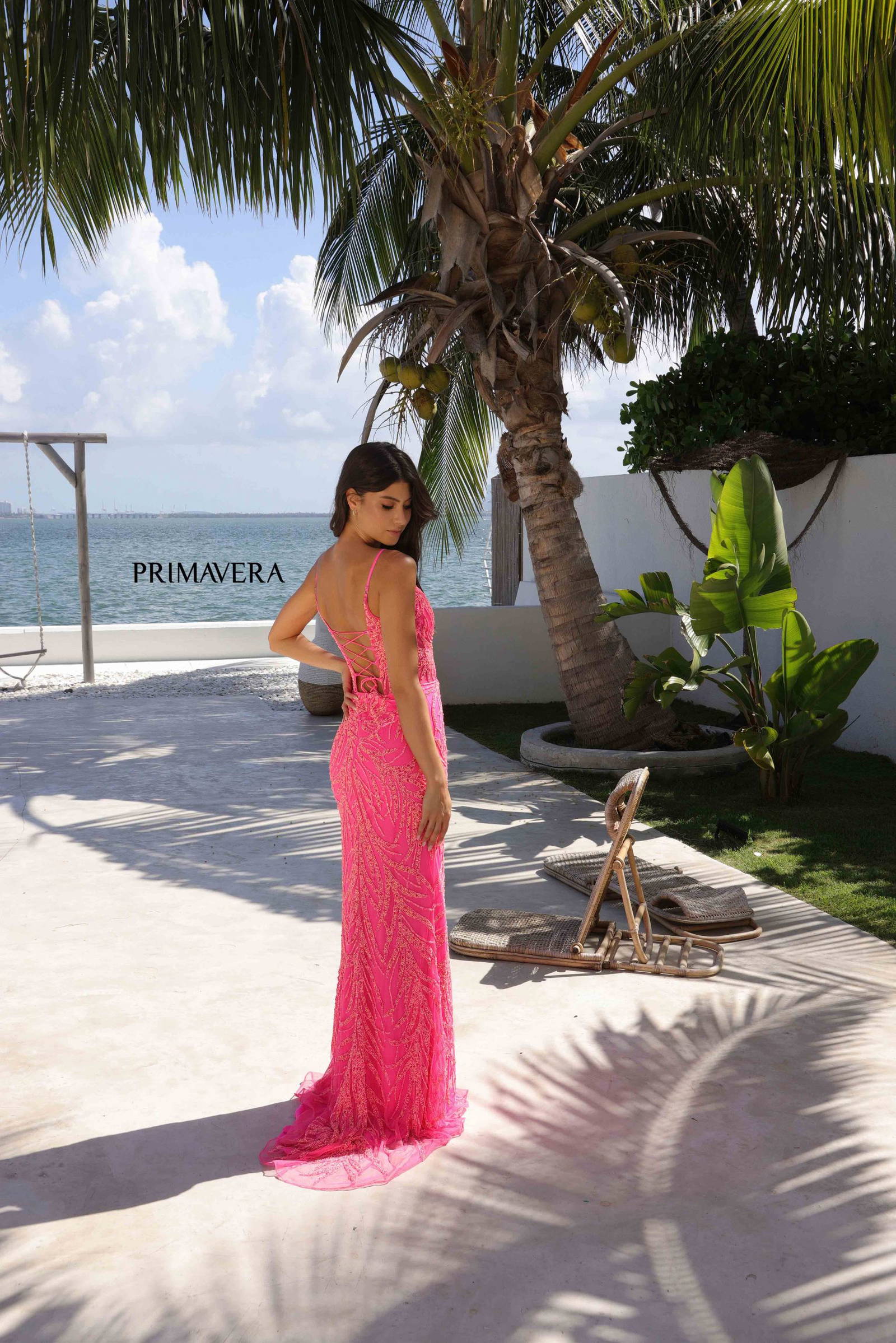 Primavera Couture -4310 Scoop Neck Beaded Prom Dress