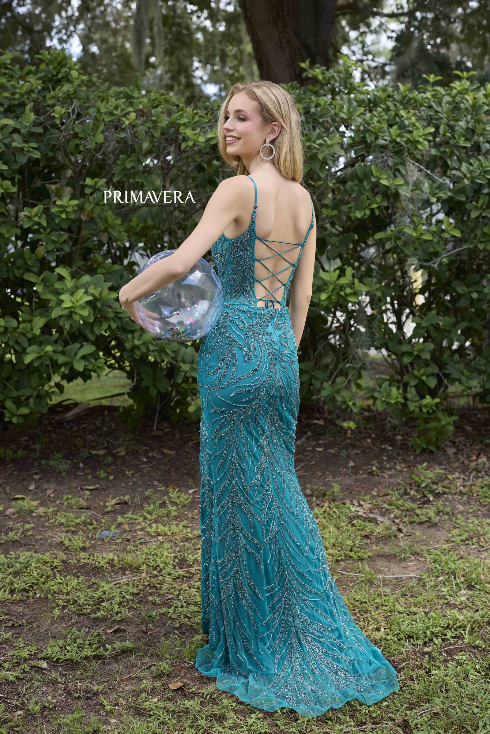 Primavera Couture -4310 Scoop Neck Beaded Prom Dress