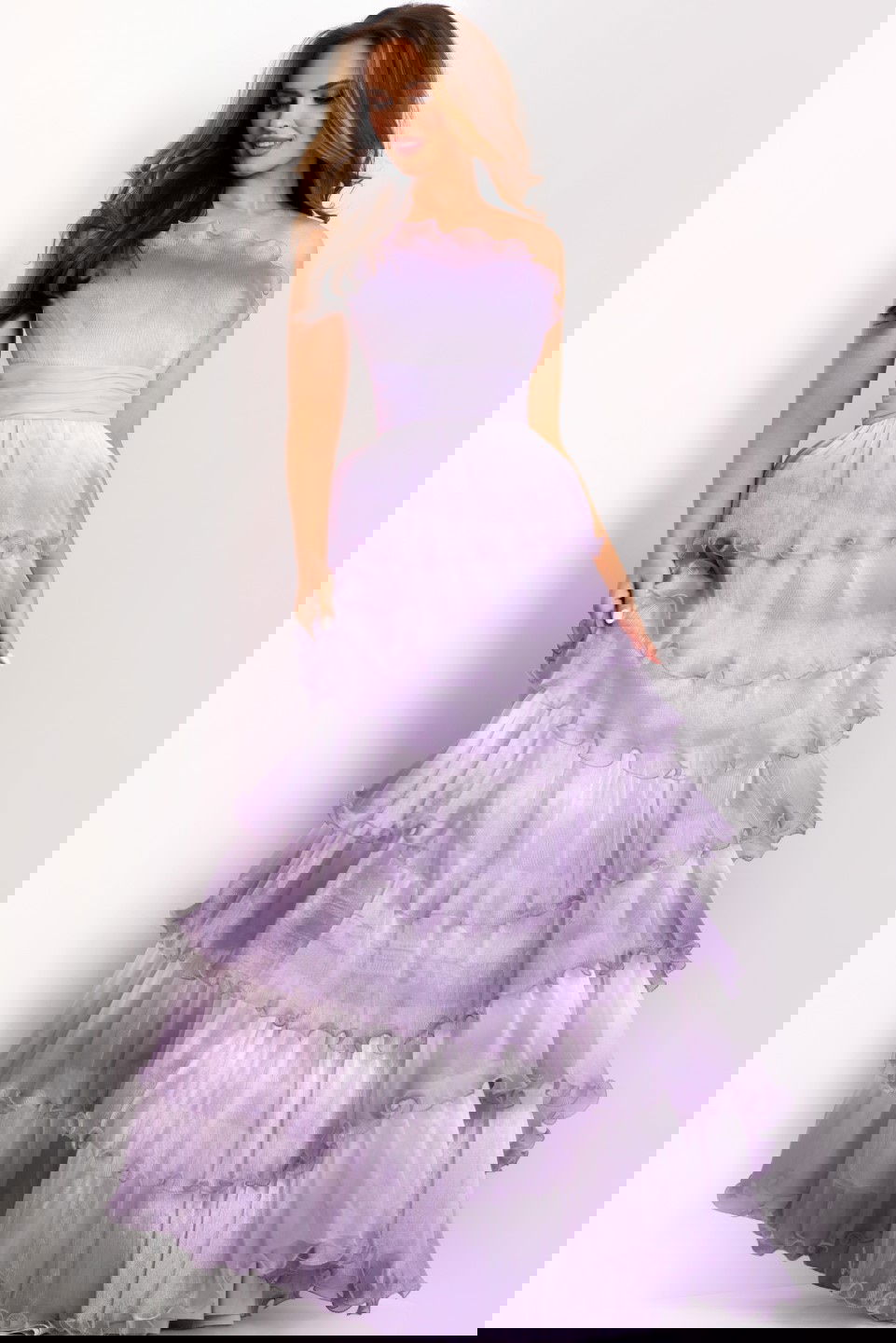 Jovani -43263 Strapless Tiered A-line ballgown