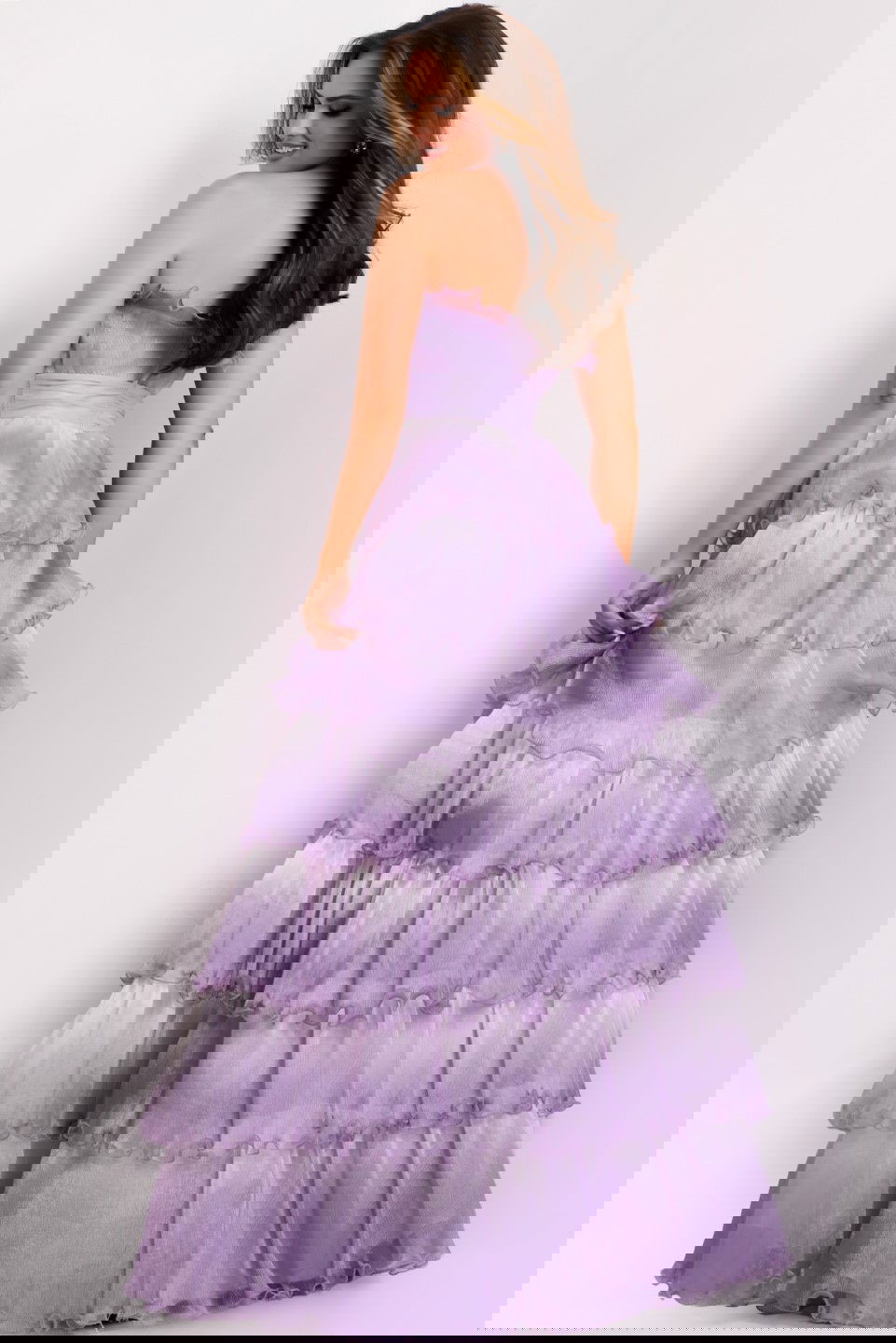 Jovani -43263 Strapless Tiered A-line ballgown