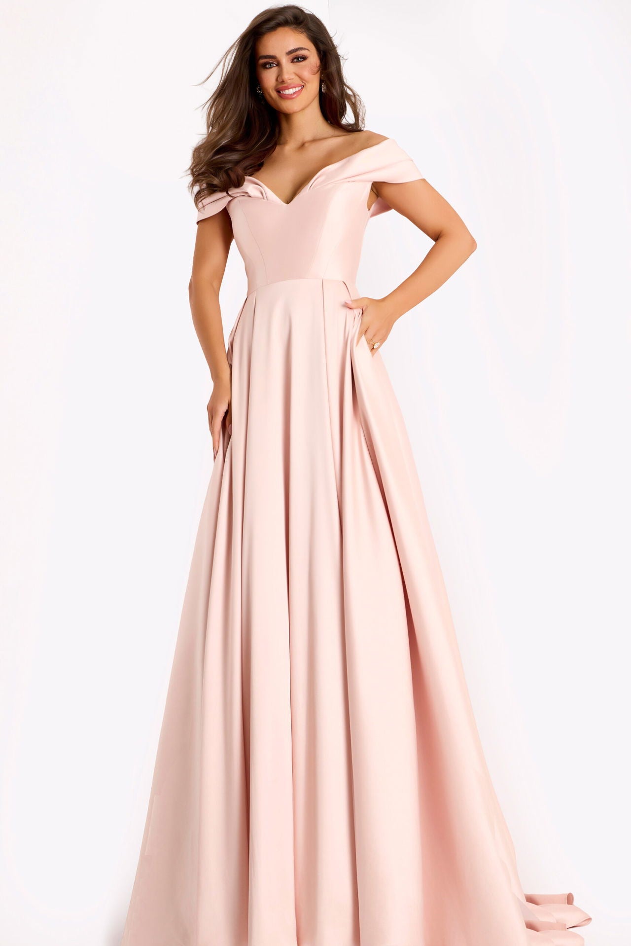 Jovani -43279 Evening Gown With Flowing Skirt