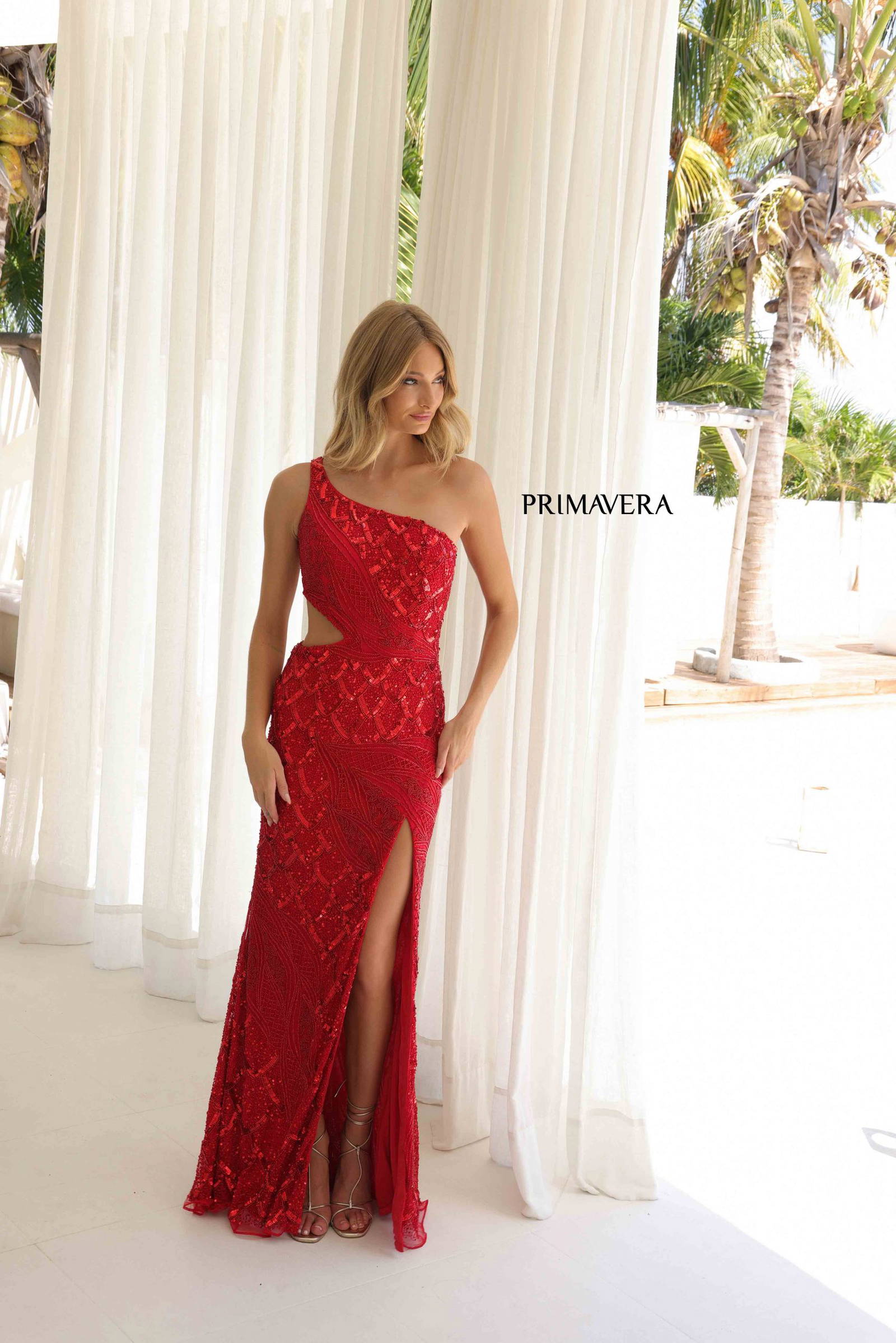 Primavera Couture -4329 One Shoulder Sheath Prom Dress