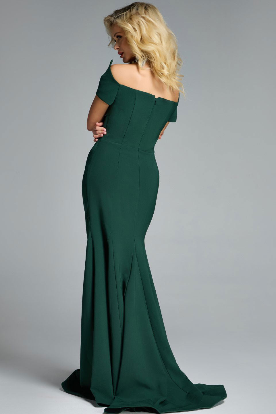 Jovani -43370 Mermaid Off-the-Shoulder Ruched Mermaid Gown