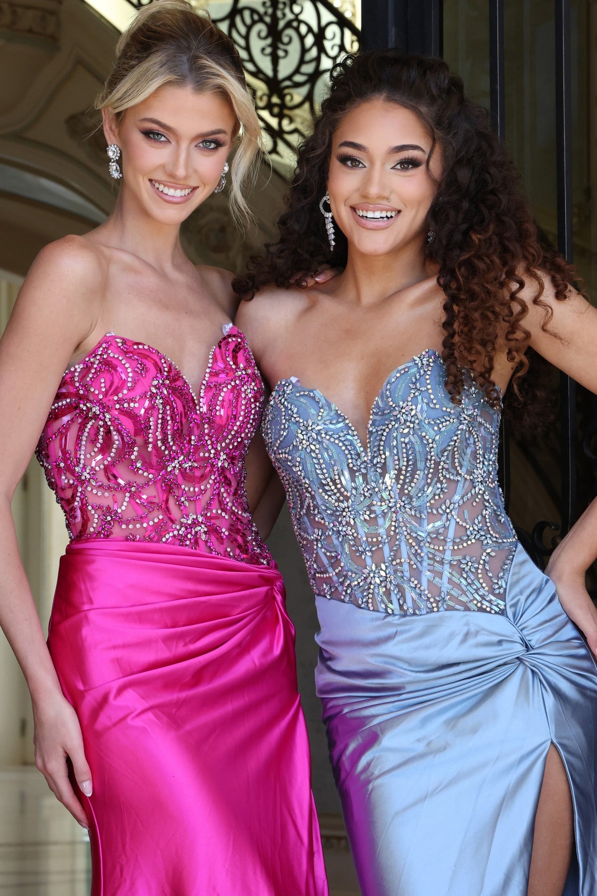 Jovani -43417B Beaded Satin Sweetheart Mermaid Gown