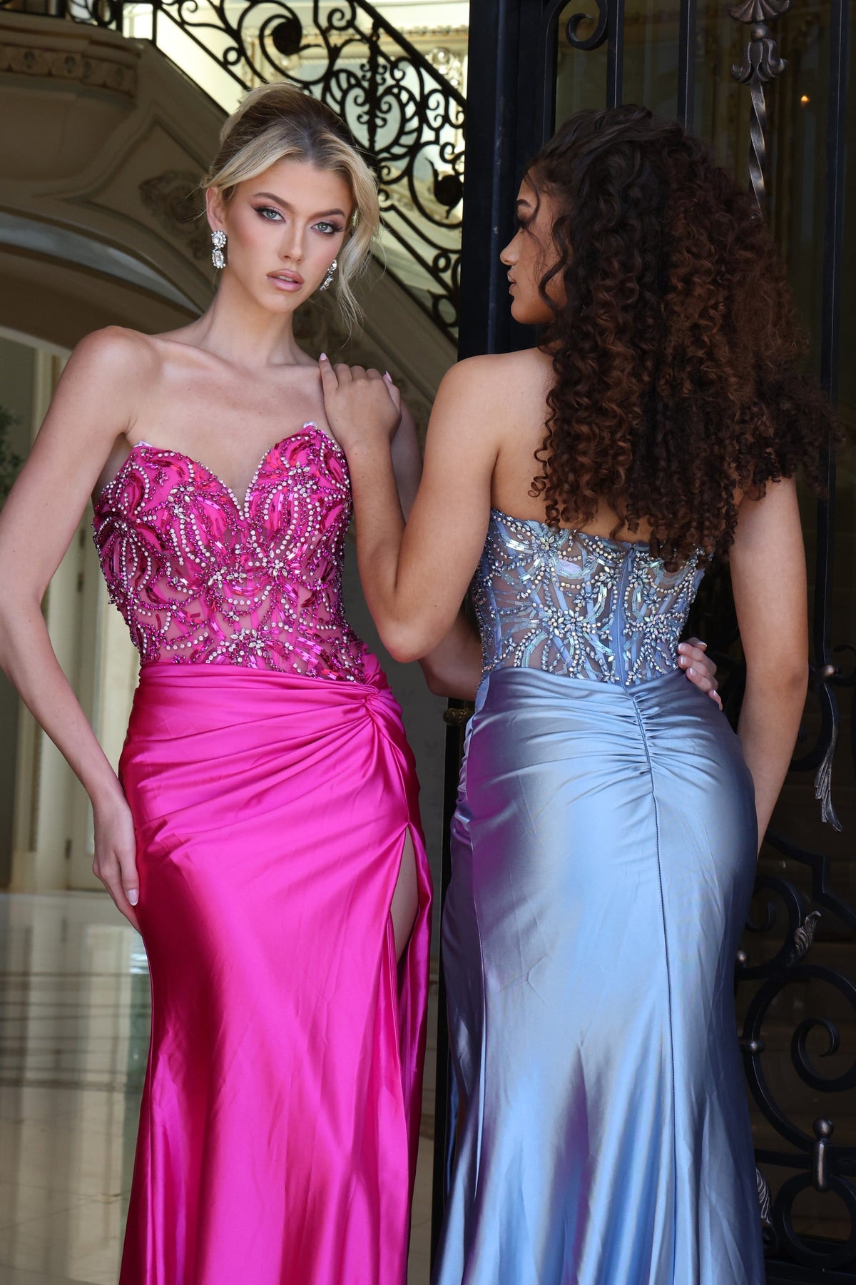 Jovani -43417B Beaded Satin Sweetheart Mermaid Gown