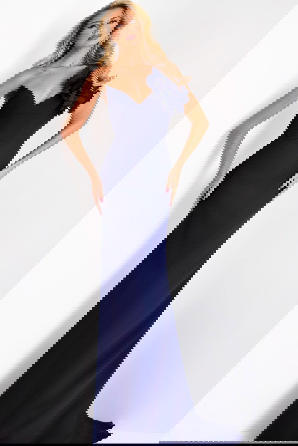 Jovani -43814 Strapless V-Neck Sheath Long Gown