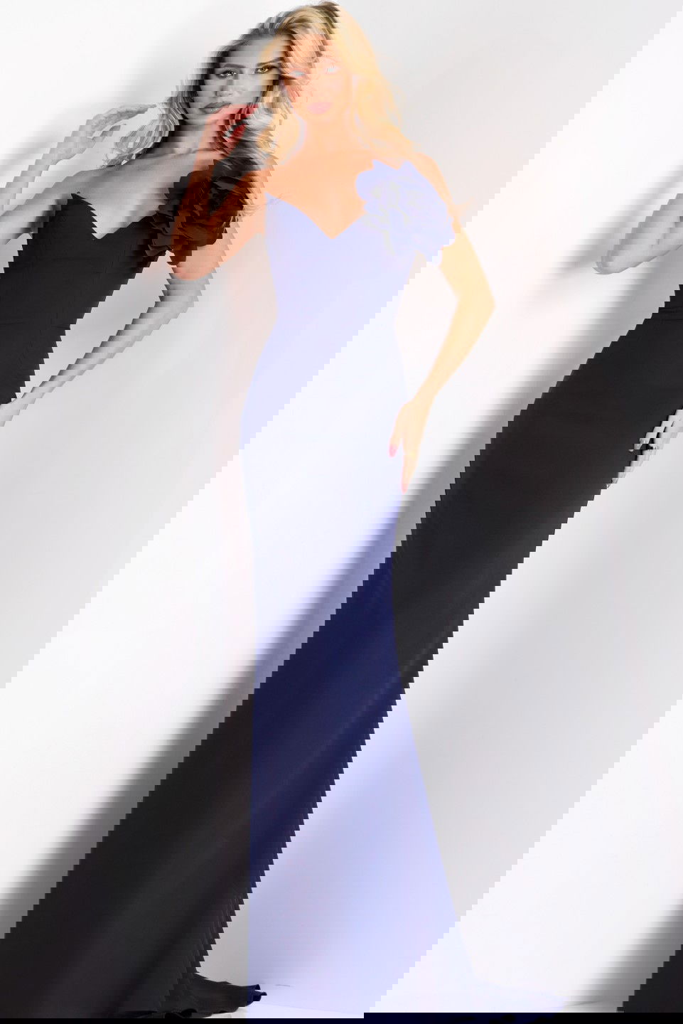 Jovani -43814 Strapless V-Neck Sheath Long Gown