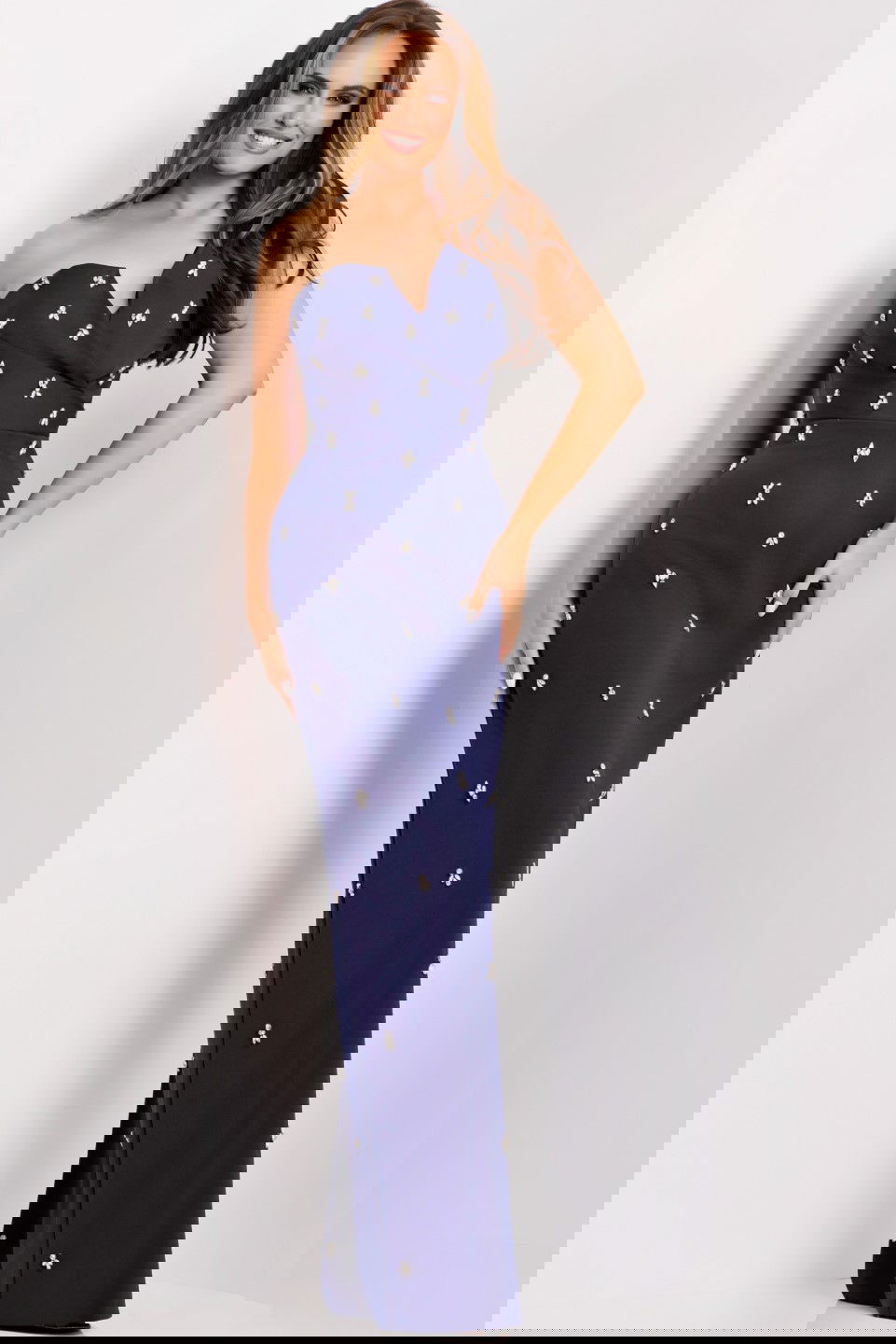 Jovani -43824 Strapless V-Neck Sheath Evening Gown