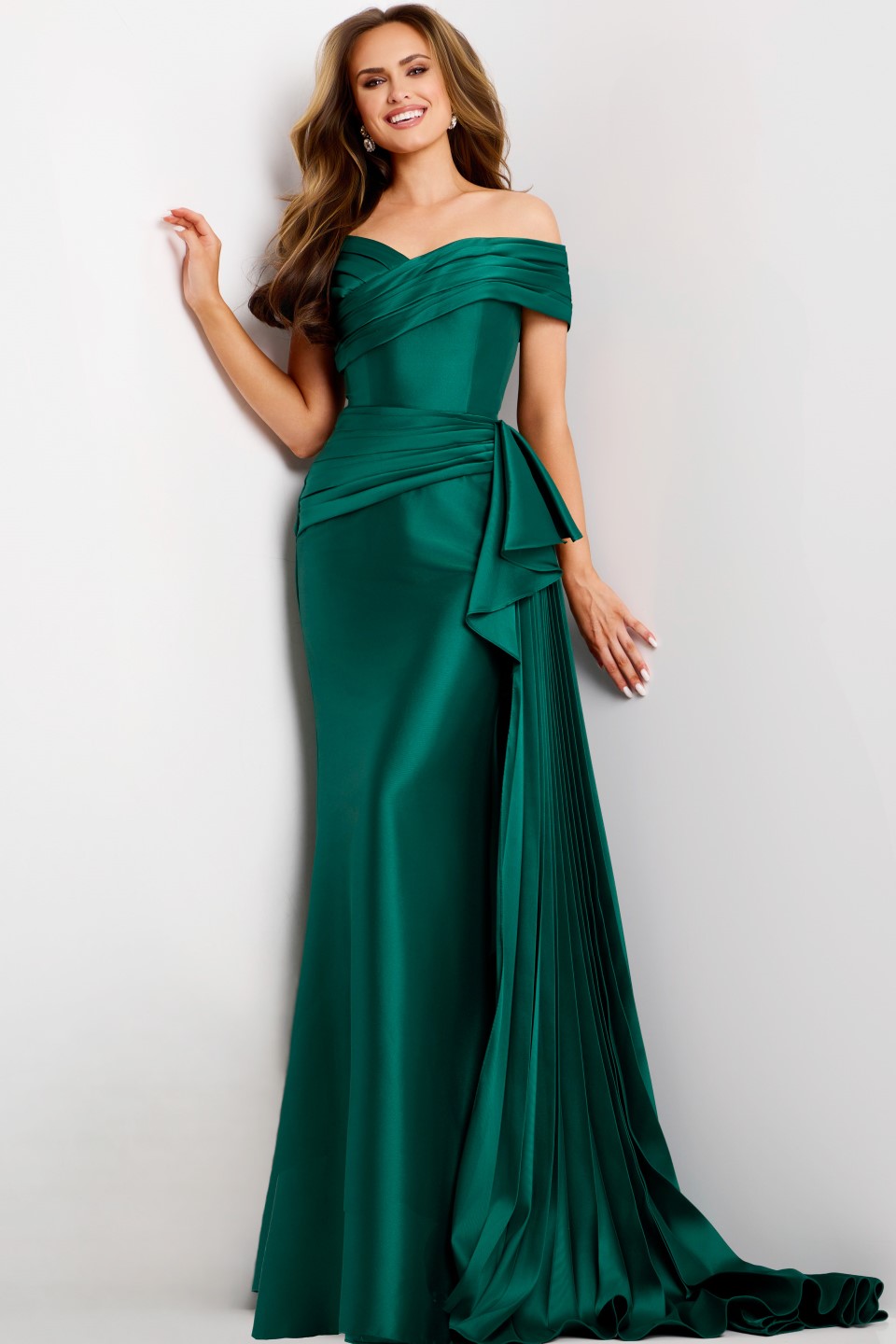 Jovani -44524 Off-the-Shoulder Gown with Draped Detail